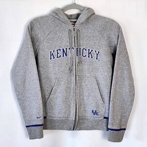 NIKE Kentucky Wildcats Full Zip Hoodie Sweatshirt Women Small 4-6 Gray Blue NCAA